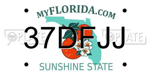 37DFJJ Florida License Plate