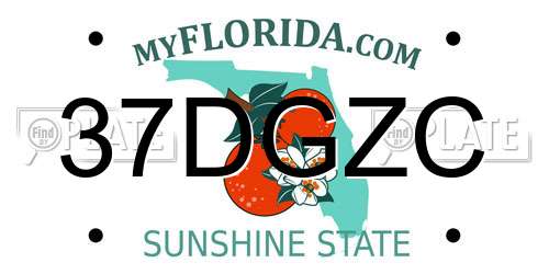 37DGZC Florida License Plate