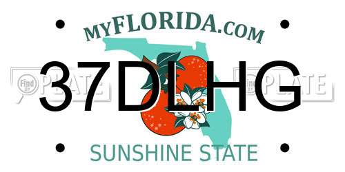 37DLHG Florida License Plate