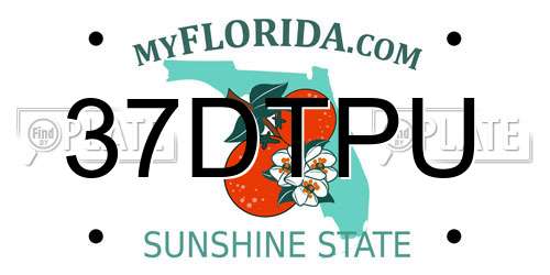 37DTPU Florida License Plate