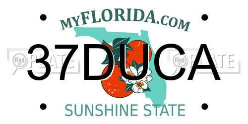 37DUCA Florida License Plate