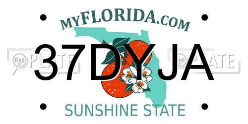 37DYJA Florida License Plate
