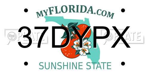 37DYPX Florida License Plate
