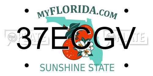 37ECGV Florida License Plate