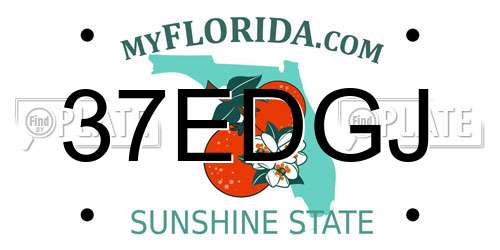 37EDGJ Florida License Plate