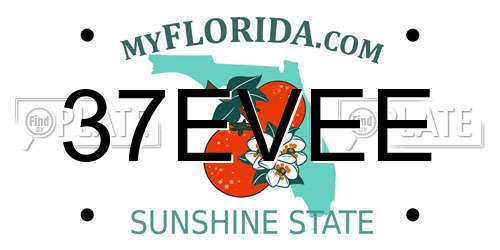 37EVEE Florida License Plate