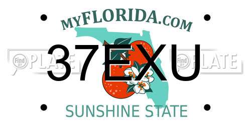 37EXU Florida License Plate