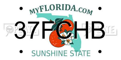 37FCHB Florida License Plate