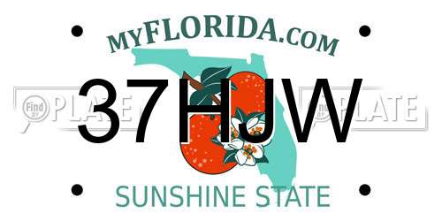 37HJW Florida License Plate