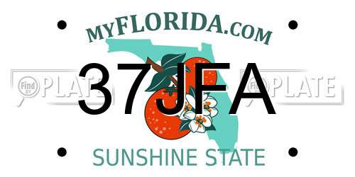 37JFA Florida License Plate