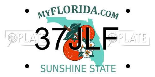 37JLF Florida License Plate