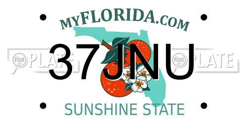 37JNU Florida License Plate