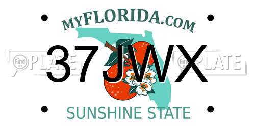 37JWX Florida License Plate