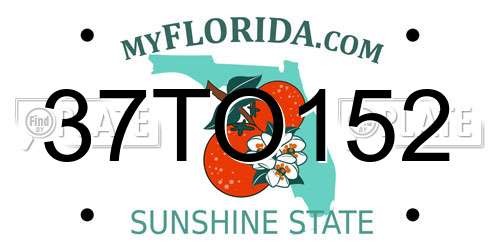 37TO152 Florida License Plate