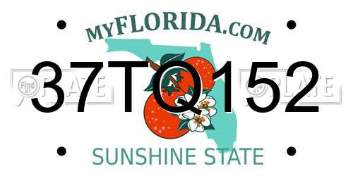 37TQ152 Florida License Plate