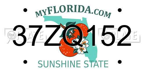 37ZQ152 Florida License Plate