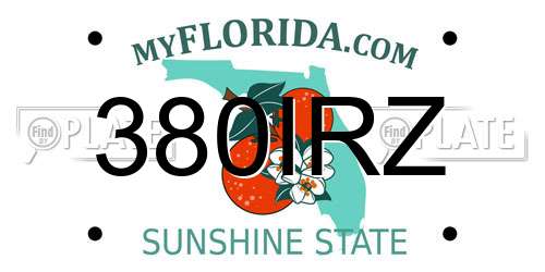 380IRZ Florida License Plate