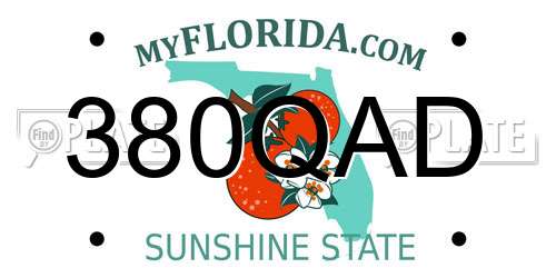 380QAD Florida License Plate