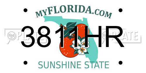 3811HR Florida License Plate