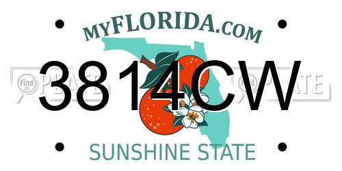 3814CW Florida License Plate