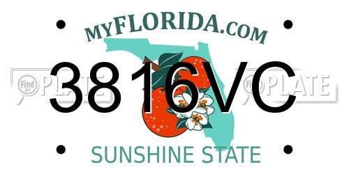 3816VC Florida License Plate