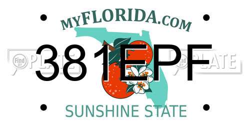 381EPF Florida License Plate