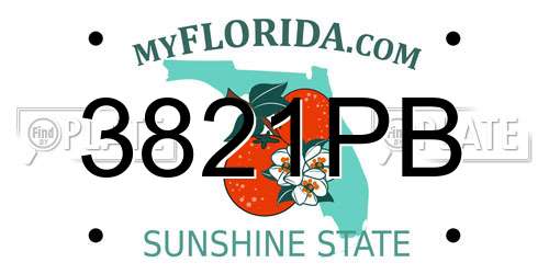 3821PB Florida License Plate