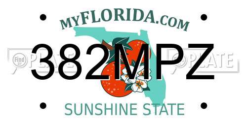 382MPZ Florida License Plate