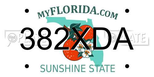 382XDA Florida License Plate