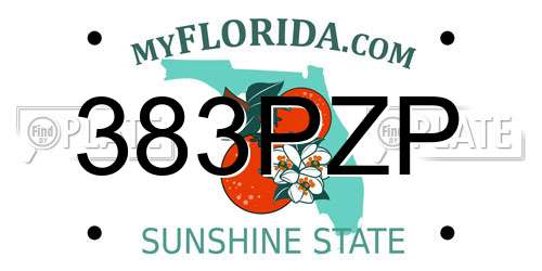 383PZP Florida License Plate