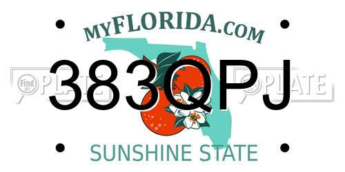 383QPJ Florida License Plate