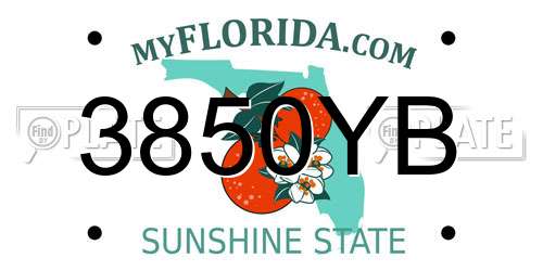 3850YB Florida License Plate