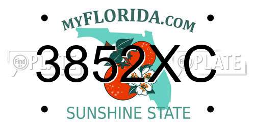3852XC Florida License Plate