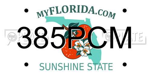 385PCM Florida License Plate