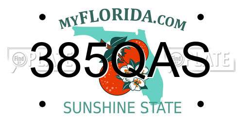 385QAS Florida License Plate