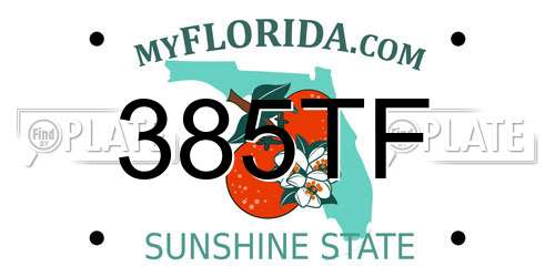 385TF Florida License Plate