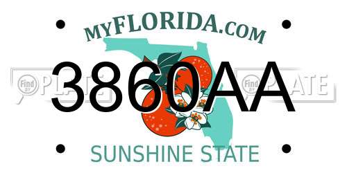 3860AA Florida License Plate