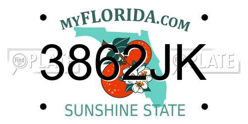 3862JK Florida License Plate