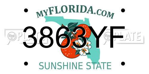 3863YF Florida License Plate