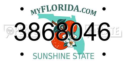 3868046 Florida License Plate