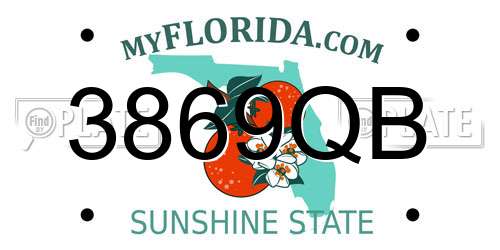 3869QB Florida License Plate