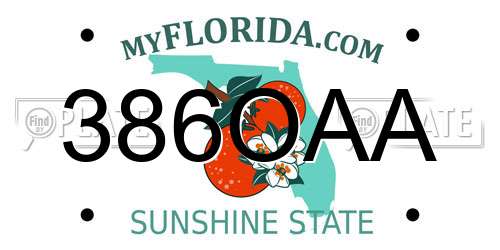 386OAA Florida License Plate