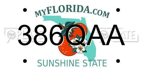 386QAA Florida License Plate