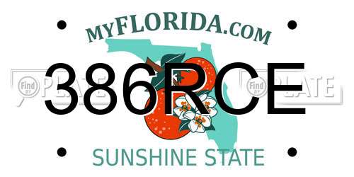 386RCE Florida License Plate