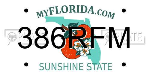 386RFM Florida License Plate
