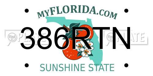 386RTN Florida License Plate