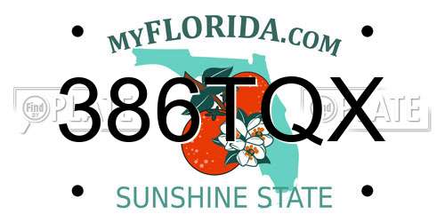 386TQX Florida License Plate