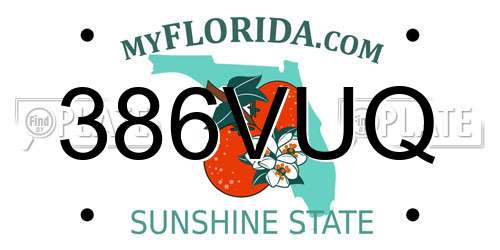 386VUQ Florida License Plate