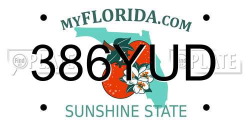 386YUD Florida License Plate
