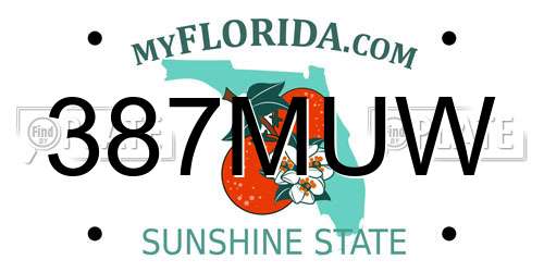 387MUW Florida License Plate